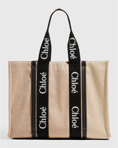 chloe woody tote large